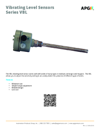 Thumbnail of document Data Sheet - VBL Vibrating Rod Level Switch